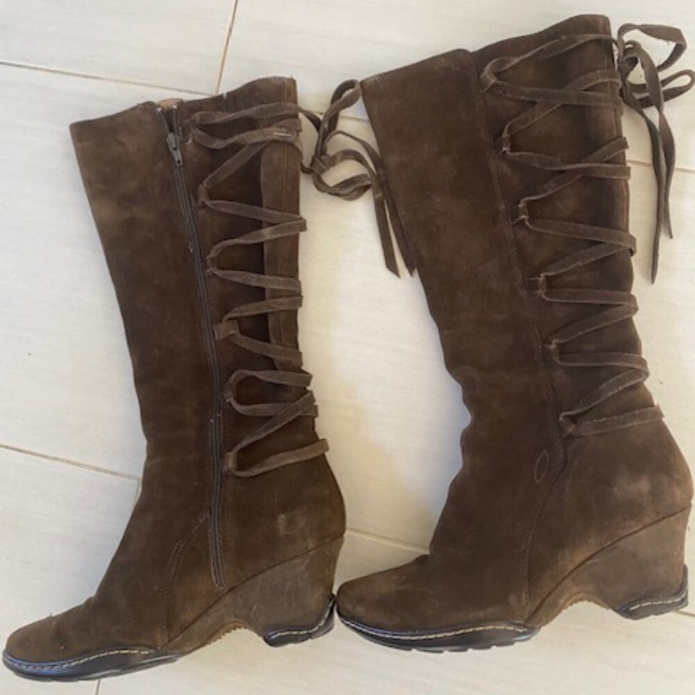 Sofft Modena III Dark Brown Suede Knee-High Boots Size 6.5